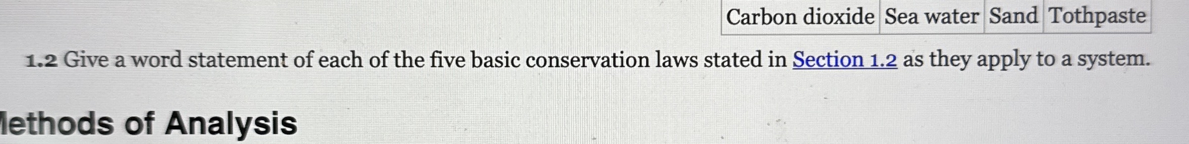 1 . 2 Give a word statement of each of the five