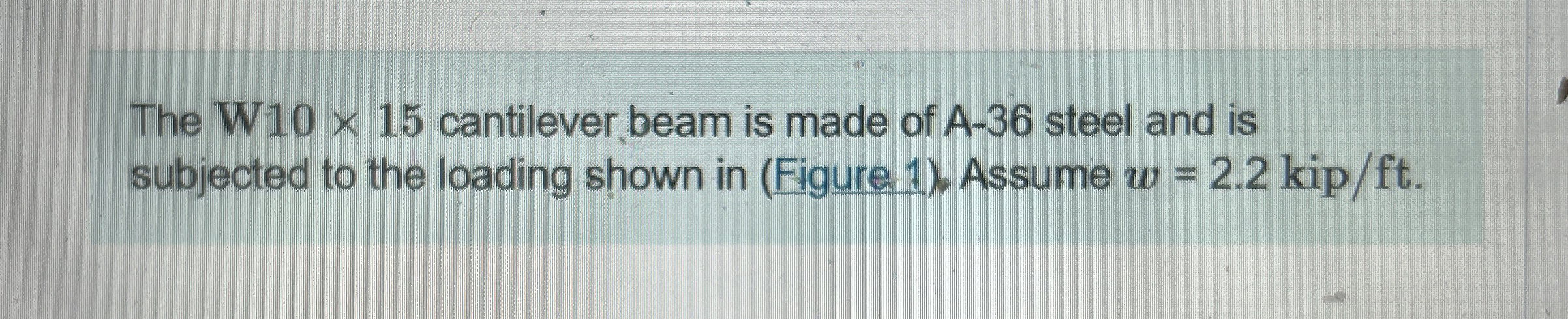 The W 1 0 1 5 cantilever beam is made of A - 3 6