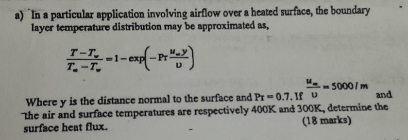 a ) In a particular application involving airflow