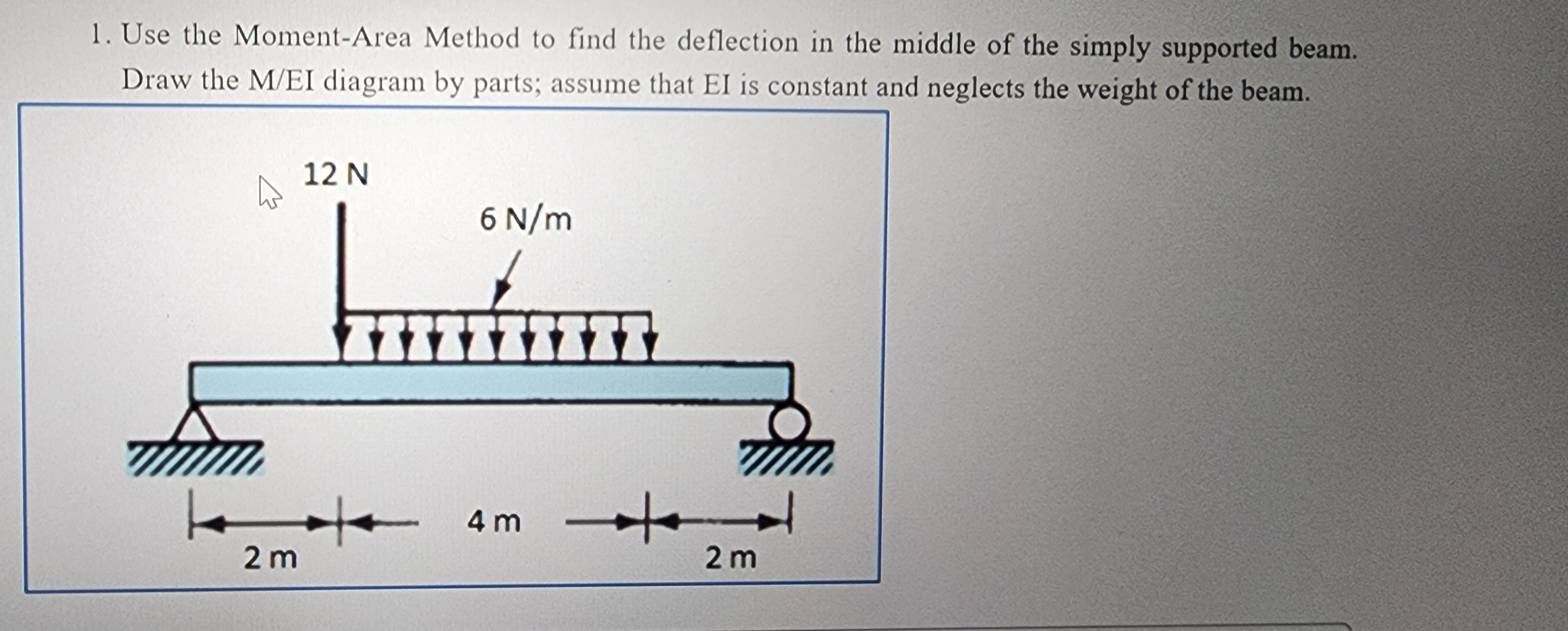 Use the Moment - Area Method to find the