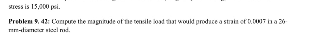 Compute the magnitude of the tensile load that