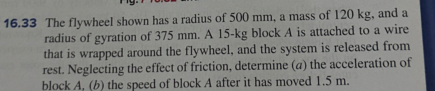 1 6 . 3 3 The flywheel shown has a radius of 5 0