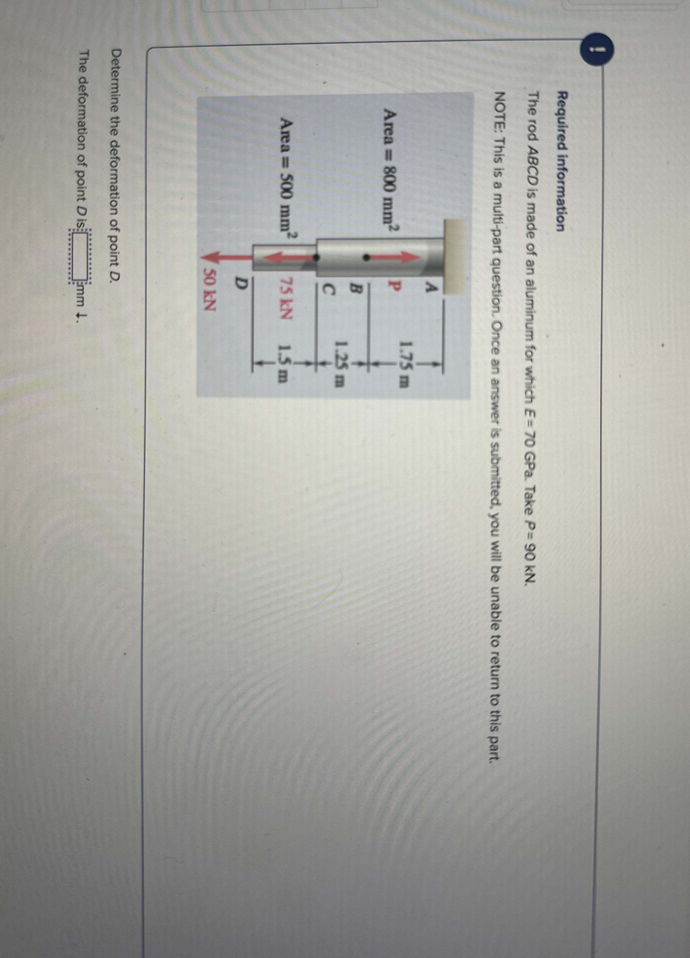 Required information The rodABCD is made of an