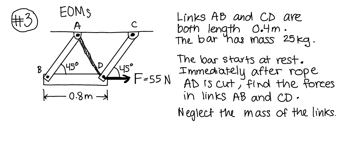 ( 1 3 ) Links \ ( A B \ ) and \ ( C D \ ) are