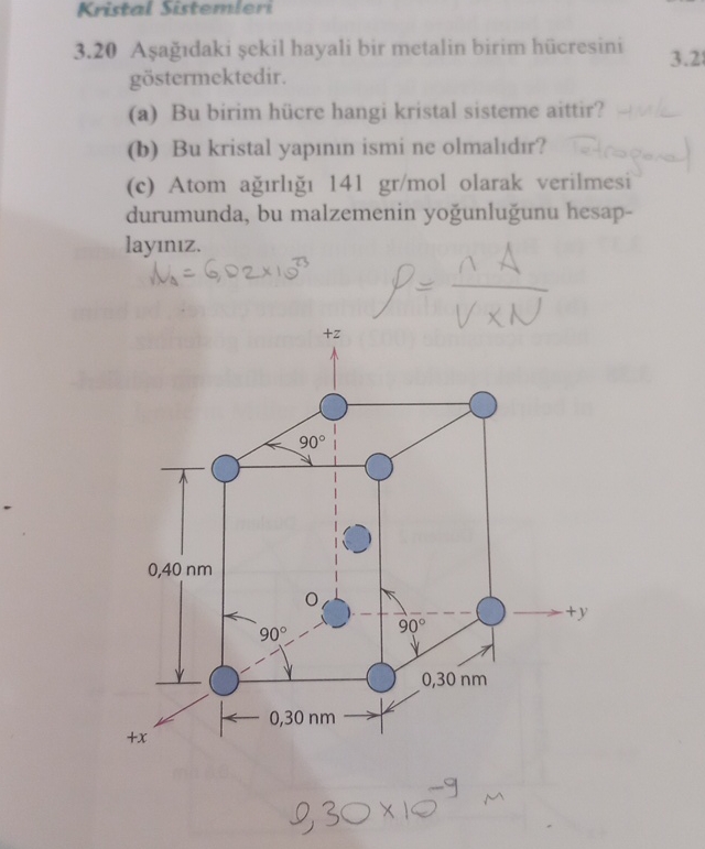 Kristal Sistemleri 3 . 2 0 A a daki ekil hayali
