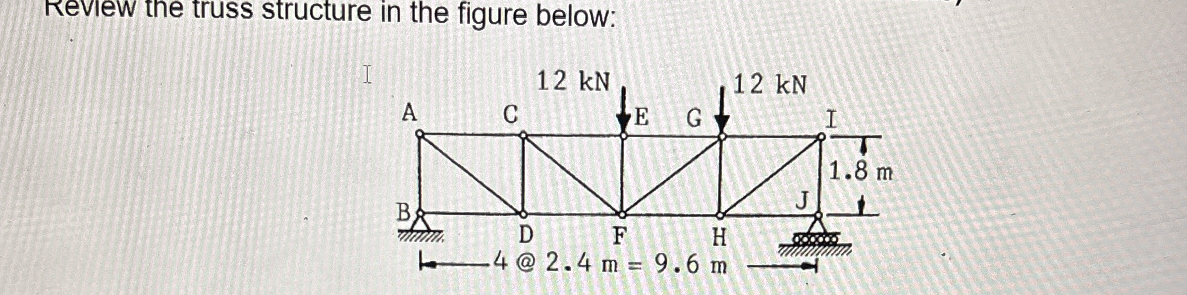 Review the truss structure in the figure below: