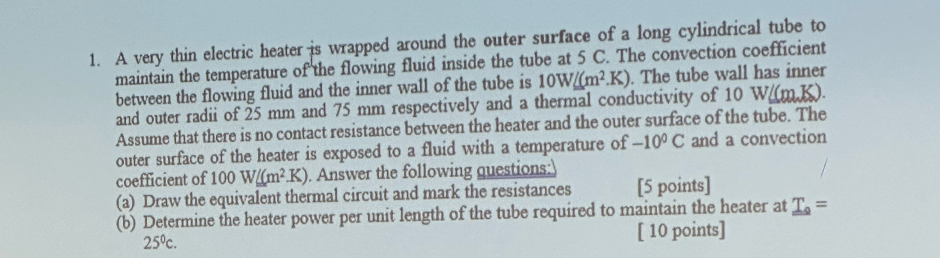 A very thin electric heater is wrapped around the