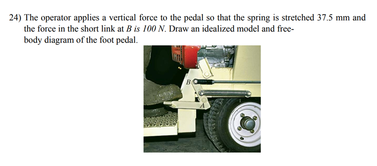The operator applies a vertical force to the