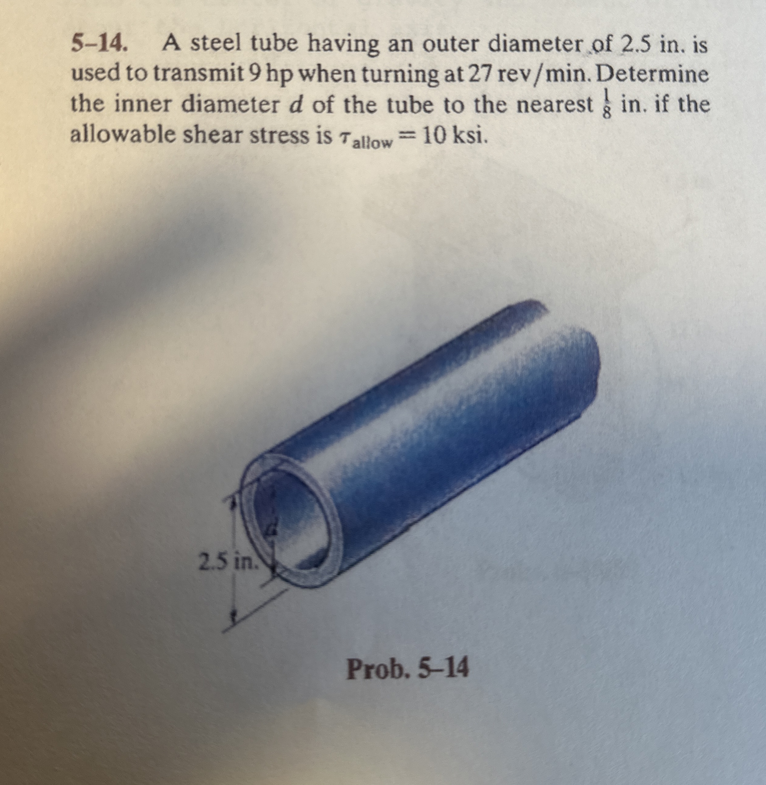 5 - 1 4 . A steel tube having an outer diameter