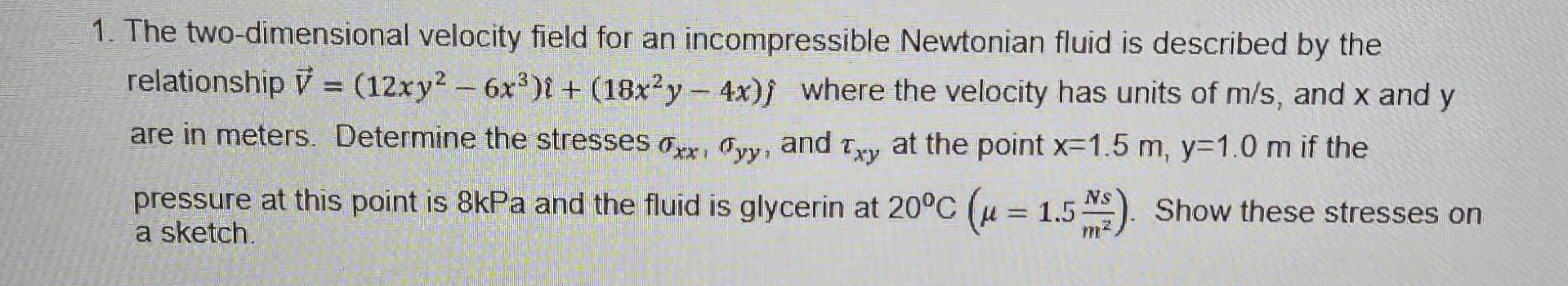 The two - dimensional velocity field for an