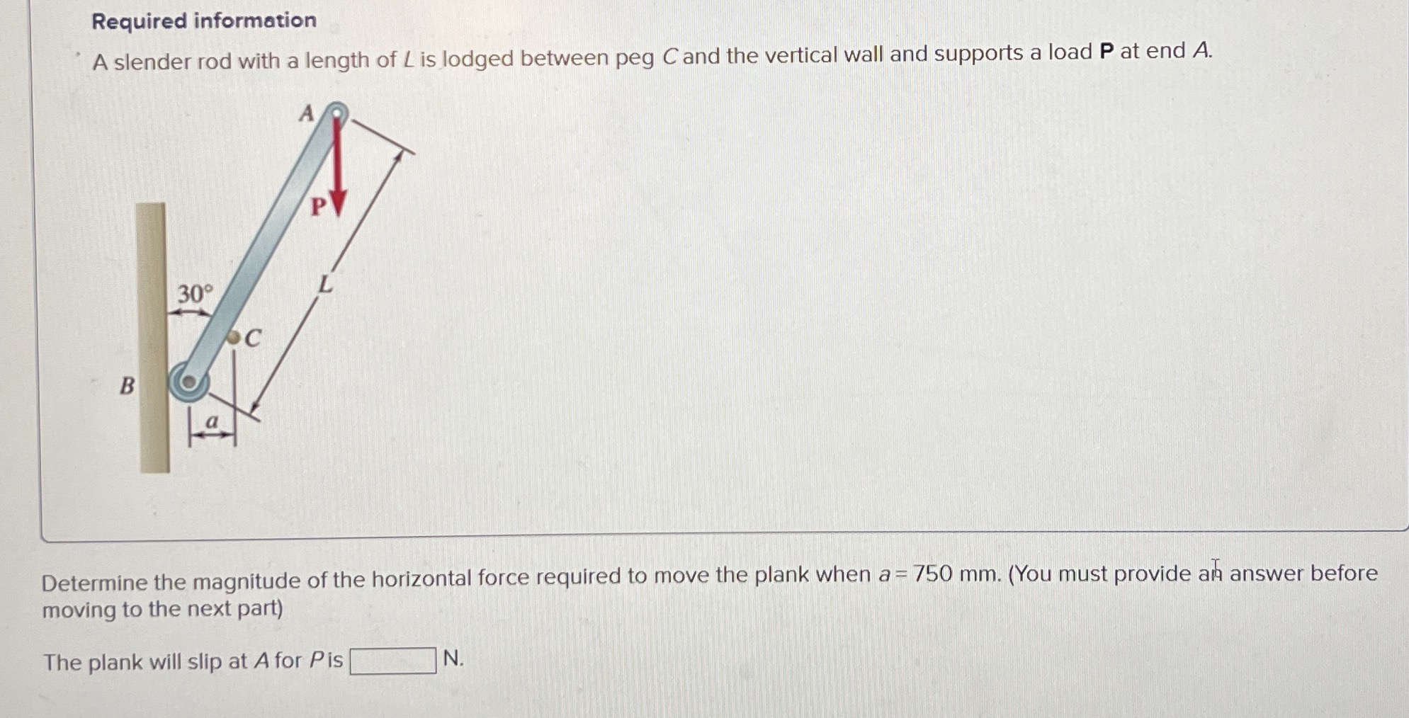 Required information A slender rod with a length