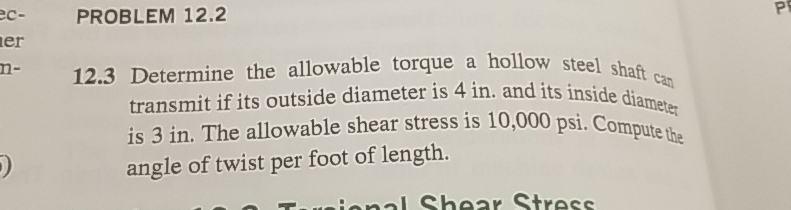 PROBLEM 1 2 . 2 1 2 . 3 Determine the allowable