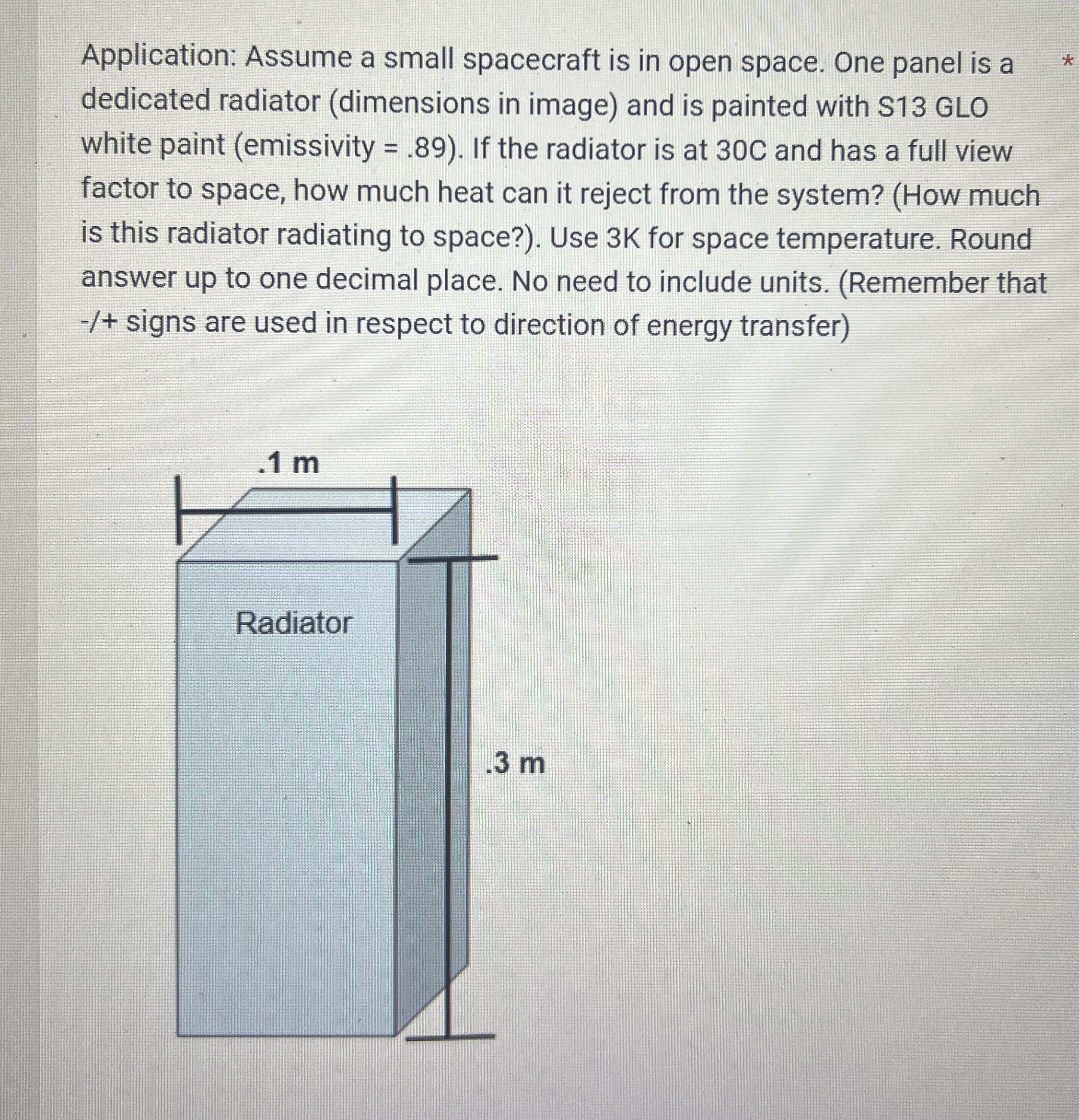Application: Assume a small spacecraft is in open