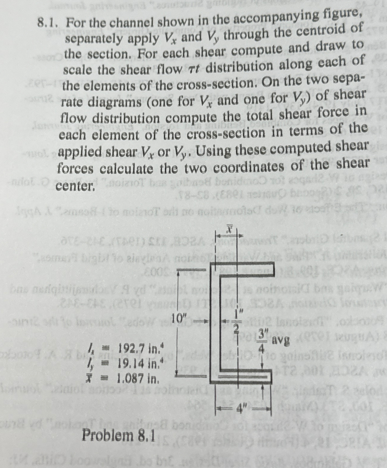 8 . 1 . For the channel shown in the accompanying