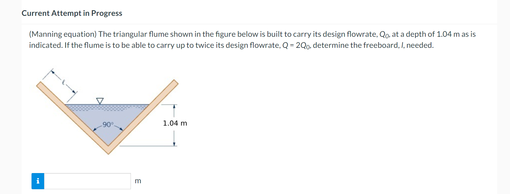 Current Attempt in Progress ( Manning equation )