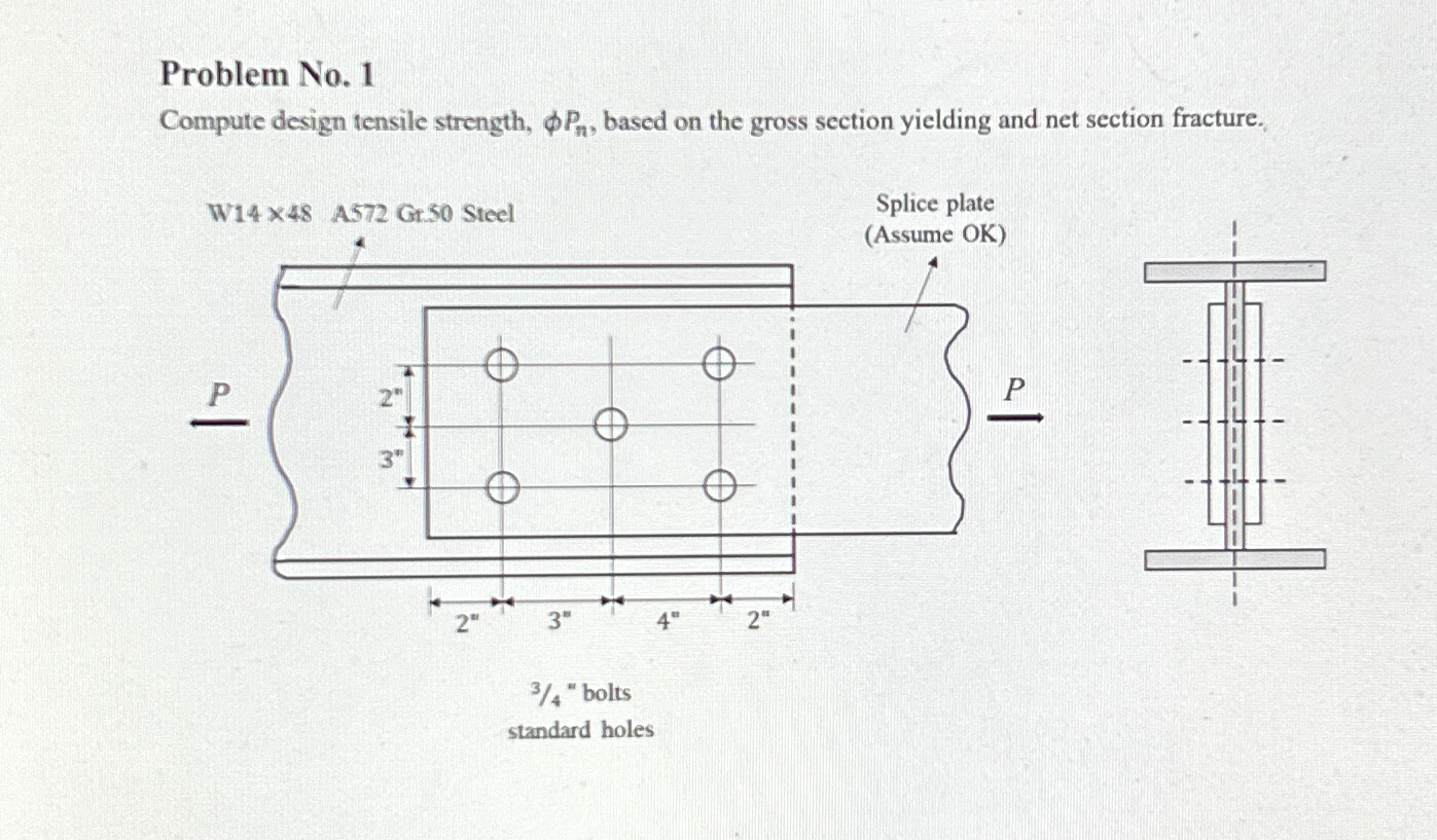 Problem No . 1 Compute design tensile strength, P