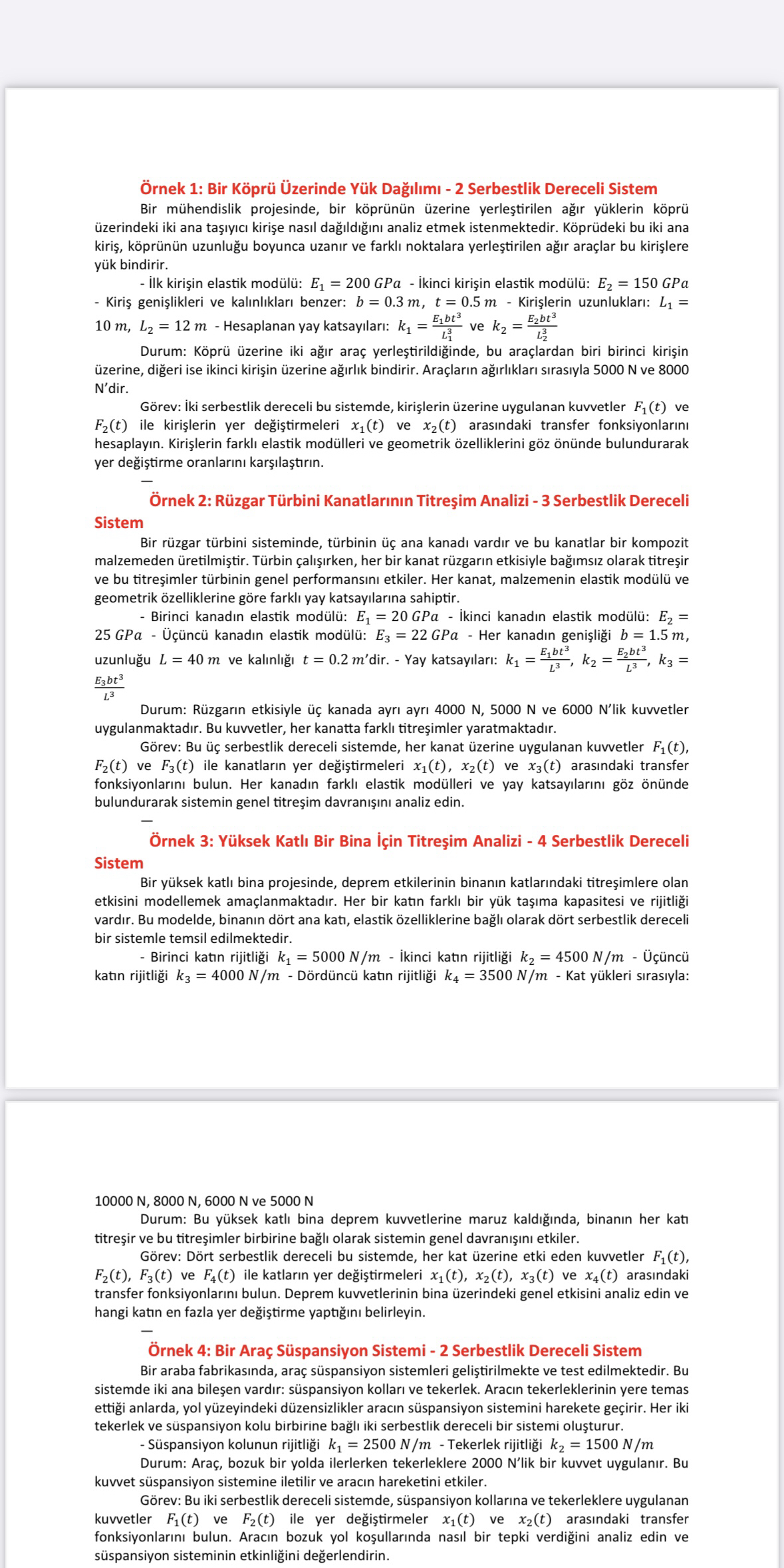 rnek 1 : Bir K pr zerinde Y k Da l m - 2