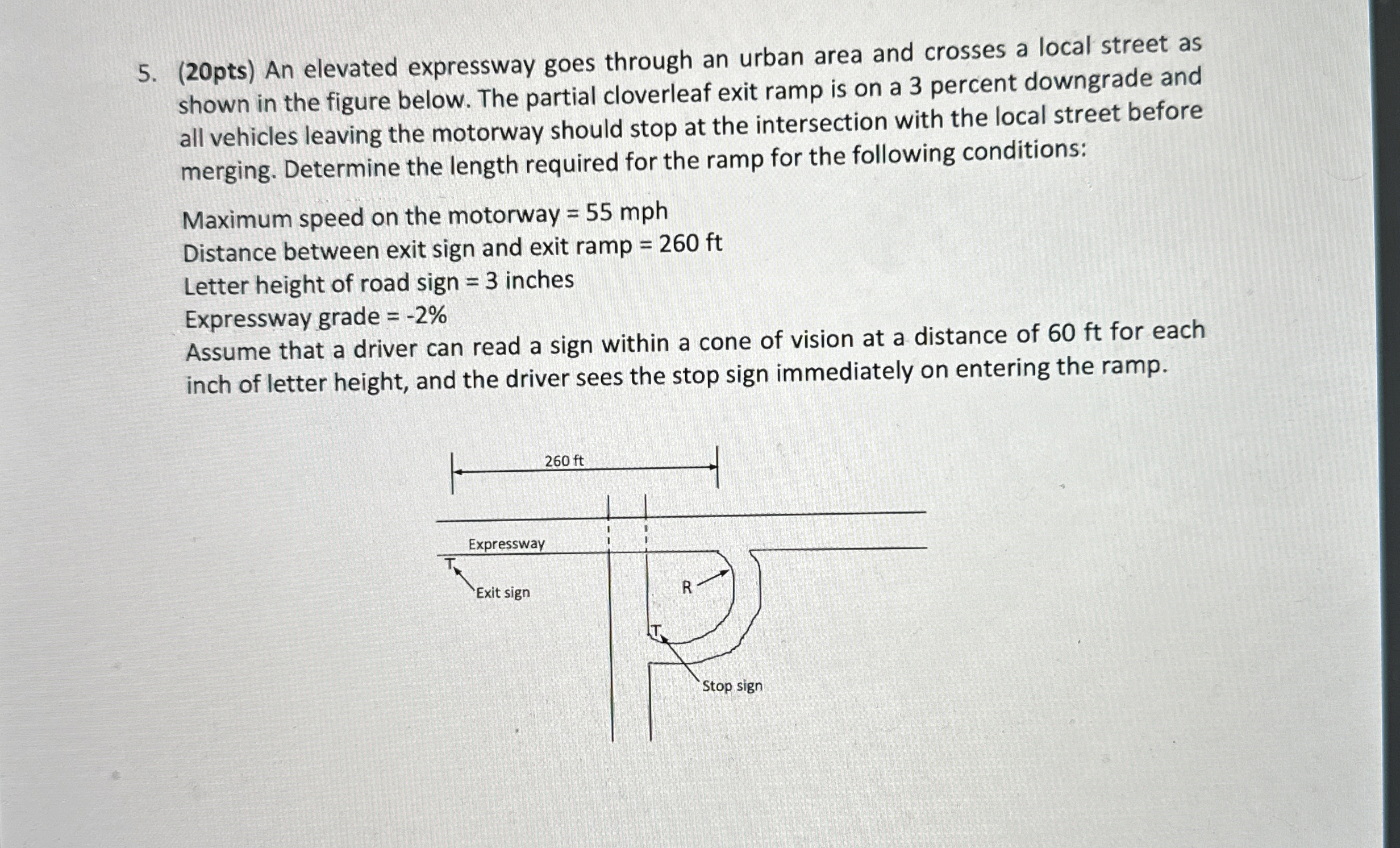 ( 2 0 pts ) An elevated expressway goes through