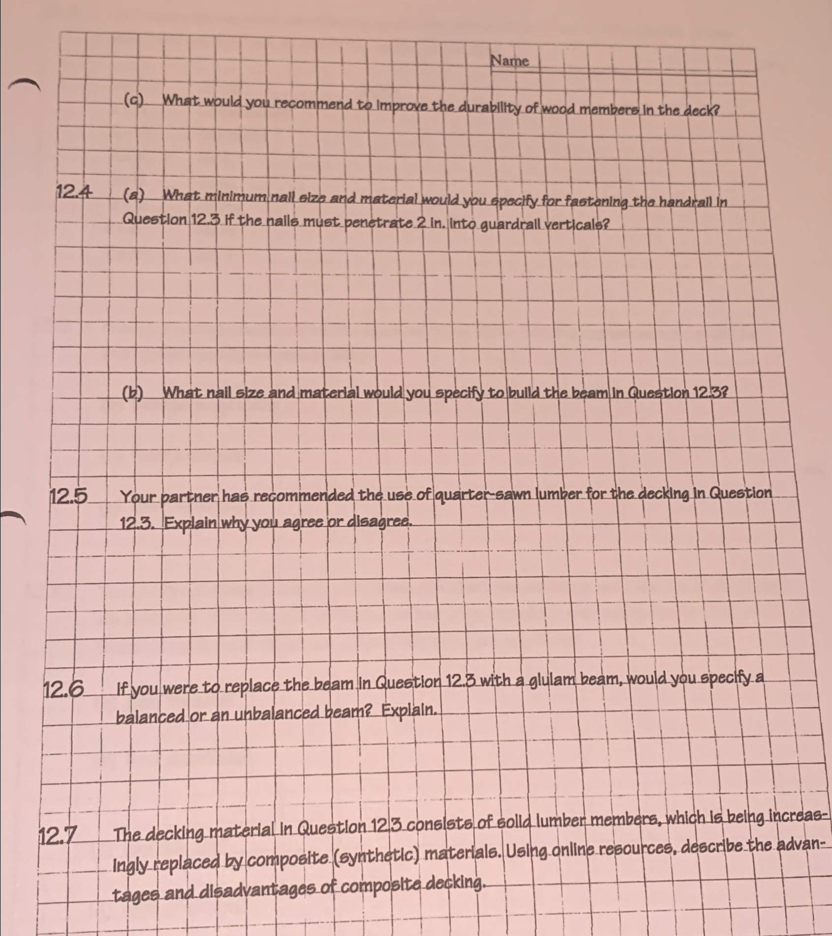 Name ( c ) What would you recommend to Improve