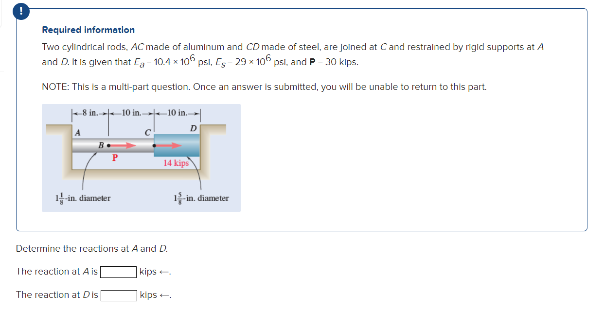 ! Required information Two cylindrical rods, A C