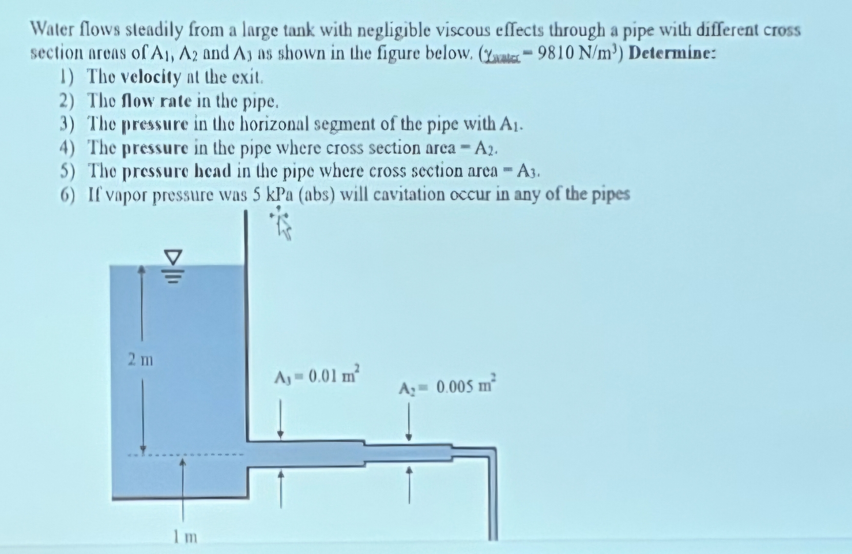 Water flows stendily from a large tonk wvith