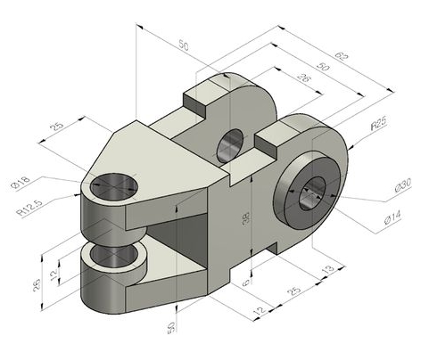 Provide the prthographic projections of this part