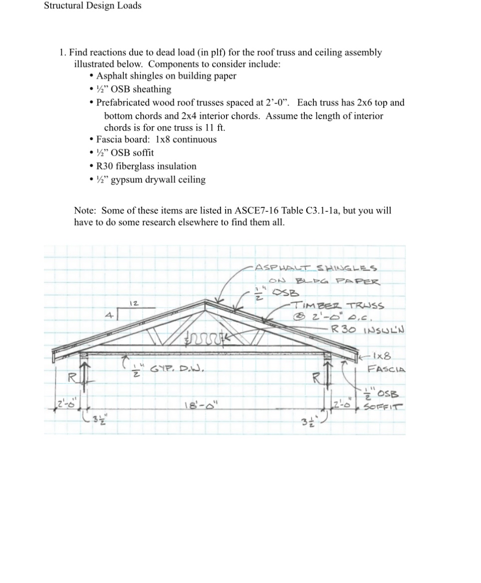 Structural Design Loads Find reactions due to