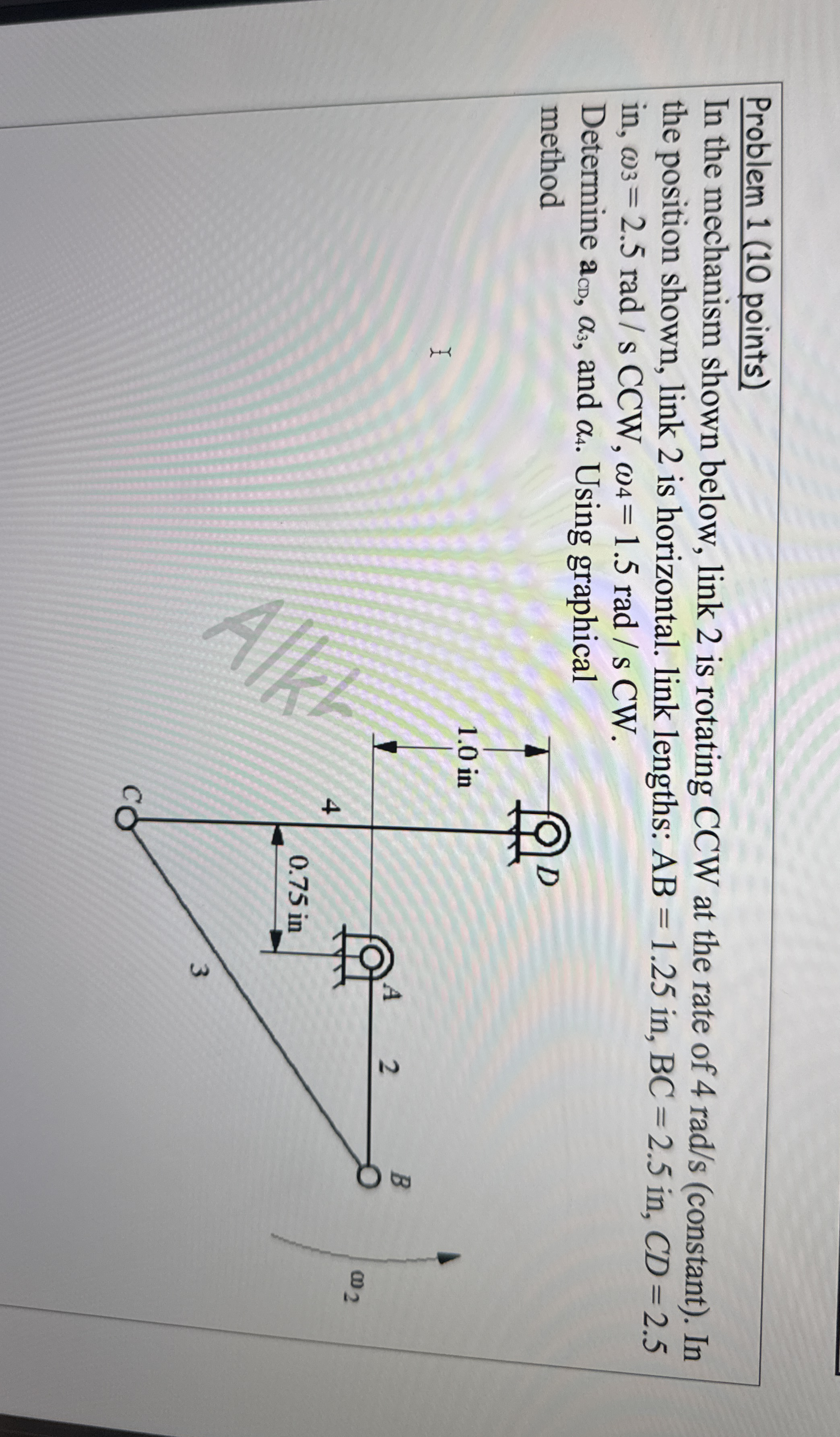 Problem 1 ( 1 0 points ) In the mechanism shown
