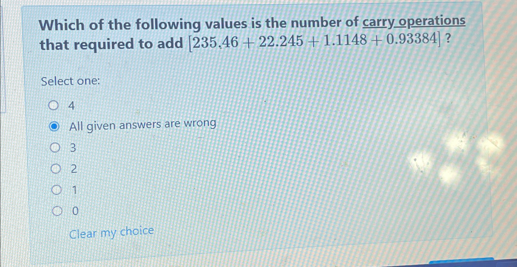 Which of the following values is the number of