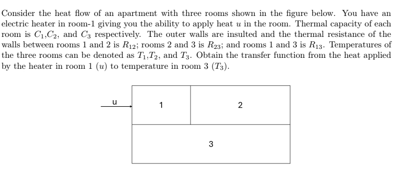 Consider the heat flow of an apartment with three
