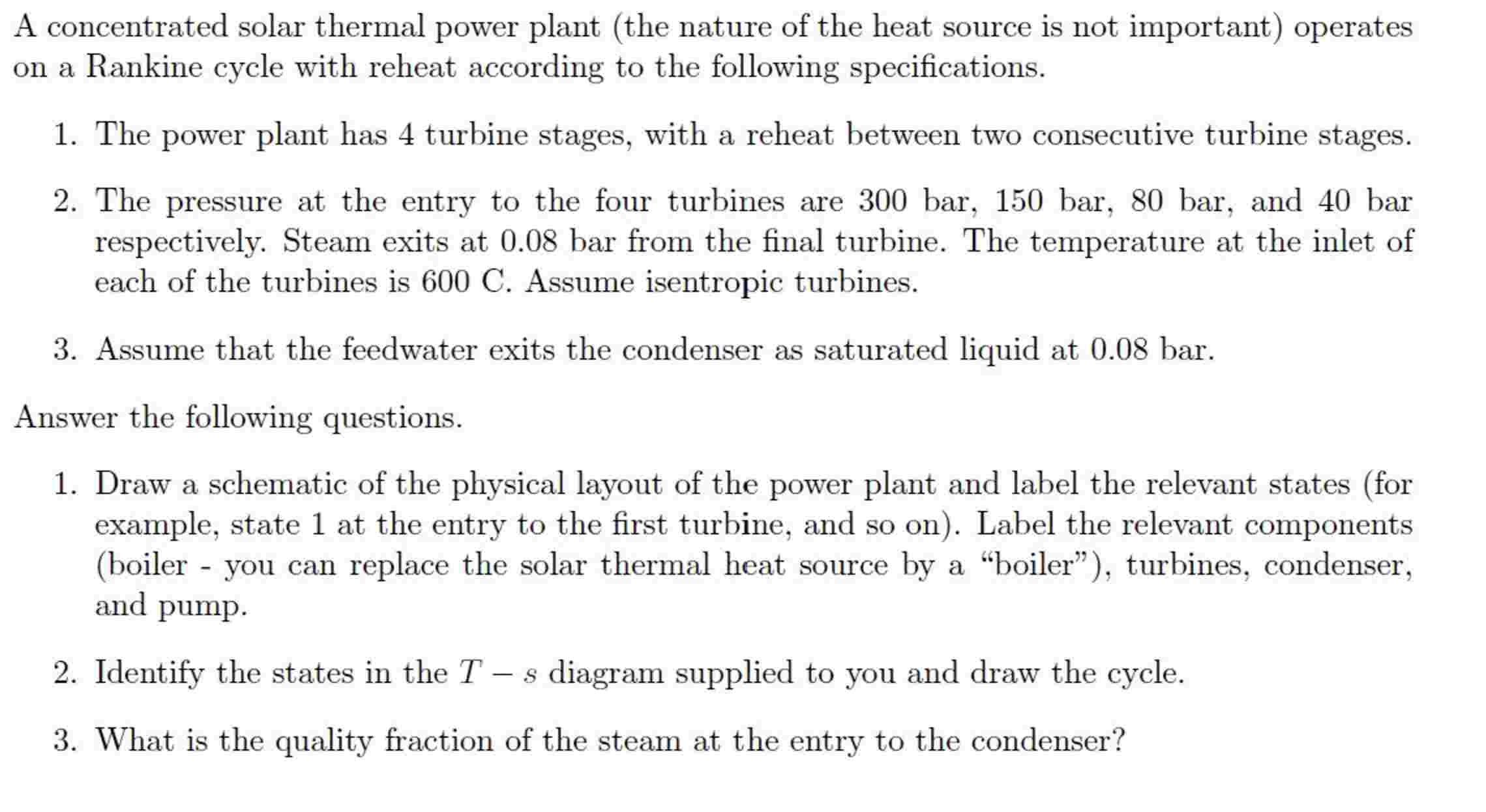 A concentrated solar thermal power plant ( the