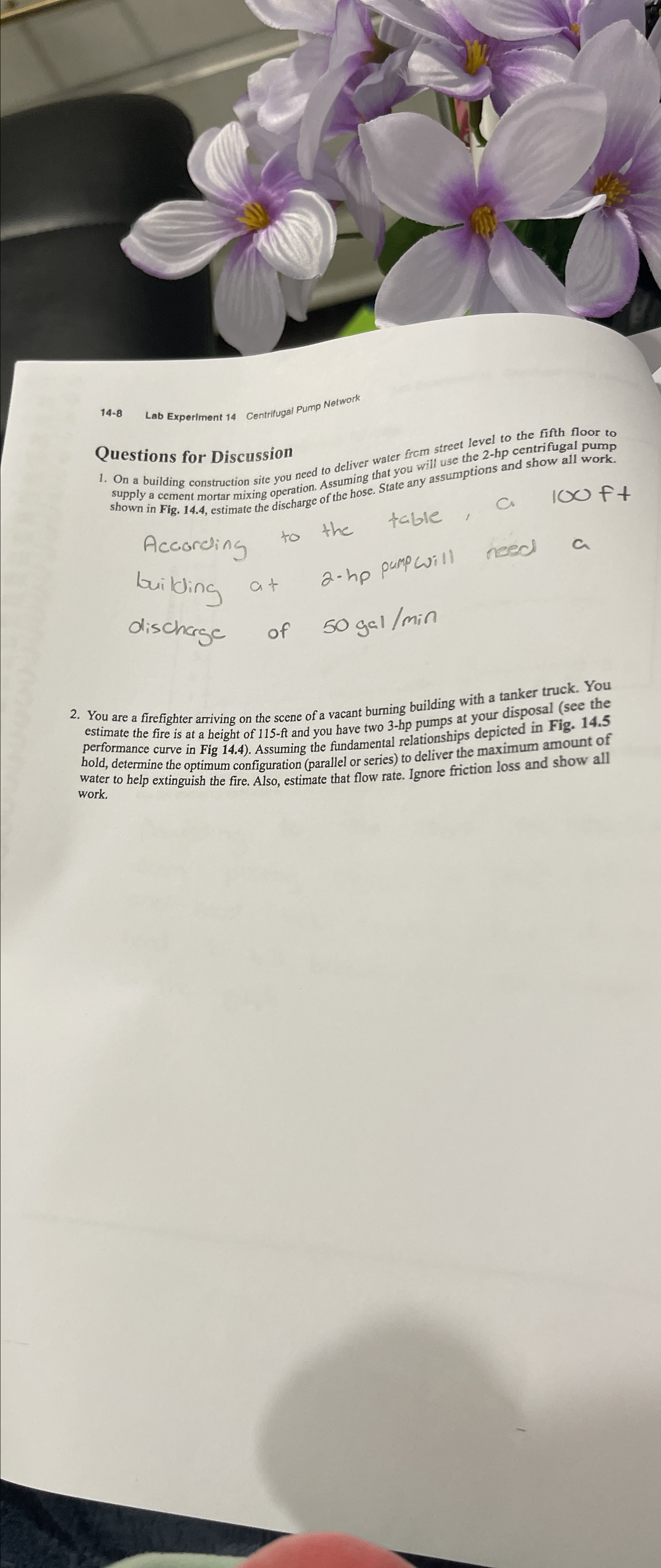 1 4 - 8 Lab Experiment 1 4 Centrifugal Pump