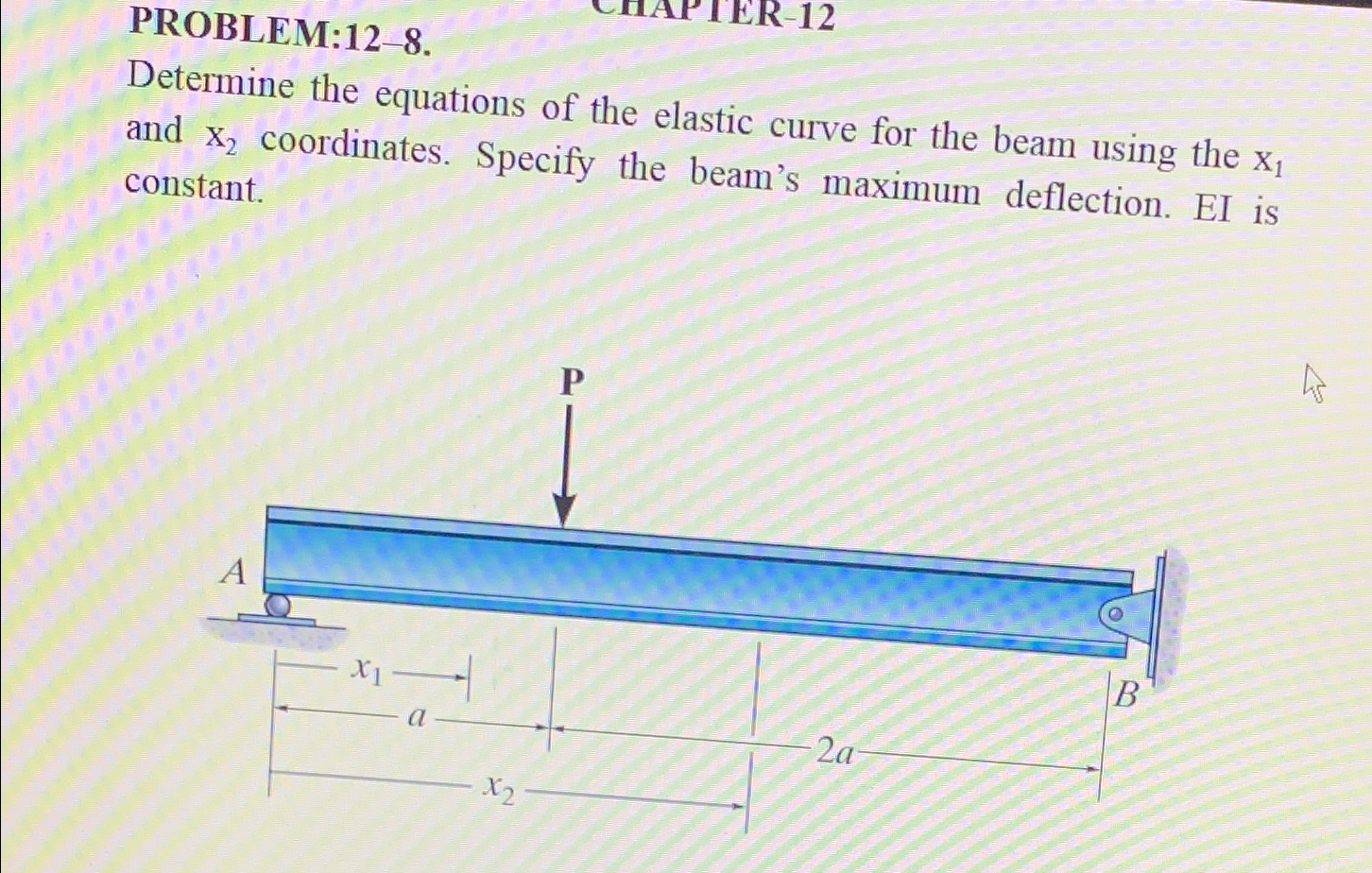 PROBLEM: 1 2 - 8 . Determine the equations of the