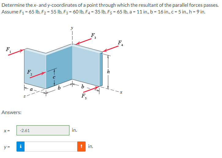 Determine the x - and y - coordinates of a point
