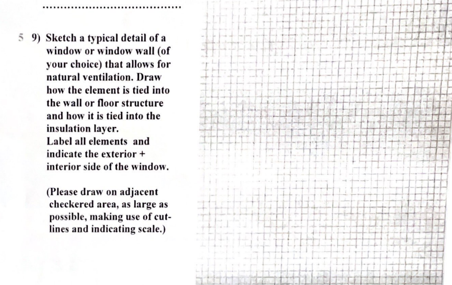 5 9 ) Sketch a typical detail of a window or