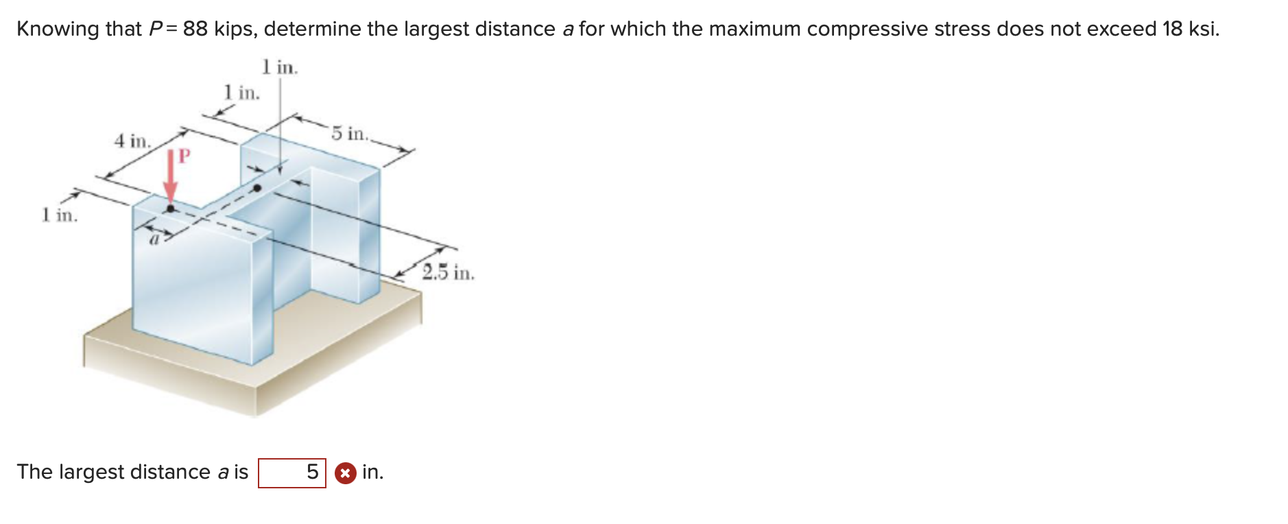 Knowing that \ ( P = 8 8 \ ) kips, determine the