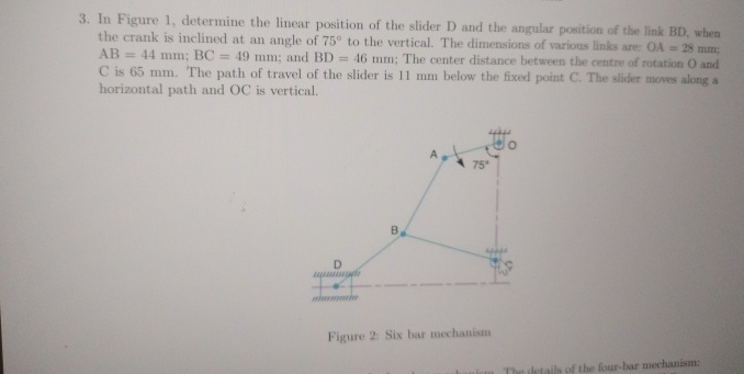 In Figure 1 , determine the linear position of