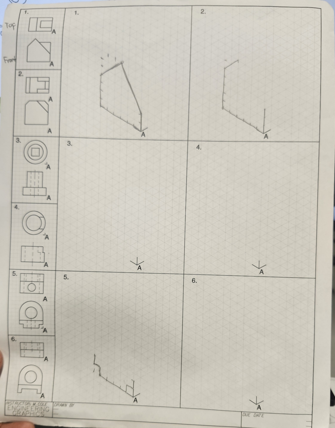 Draw out the shapes of each problem. ( SoildWorks