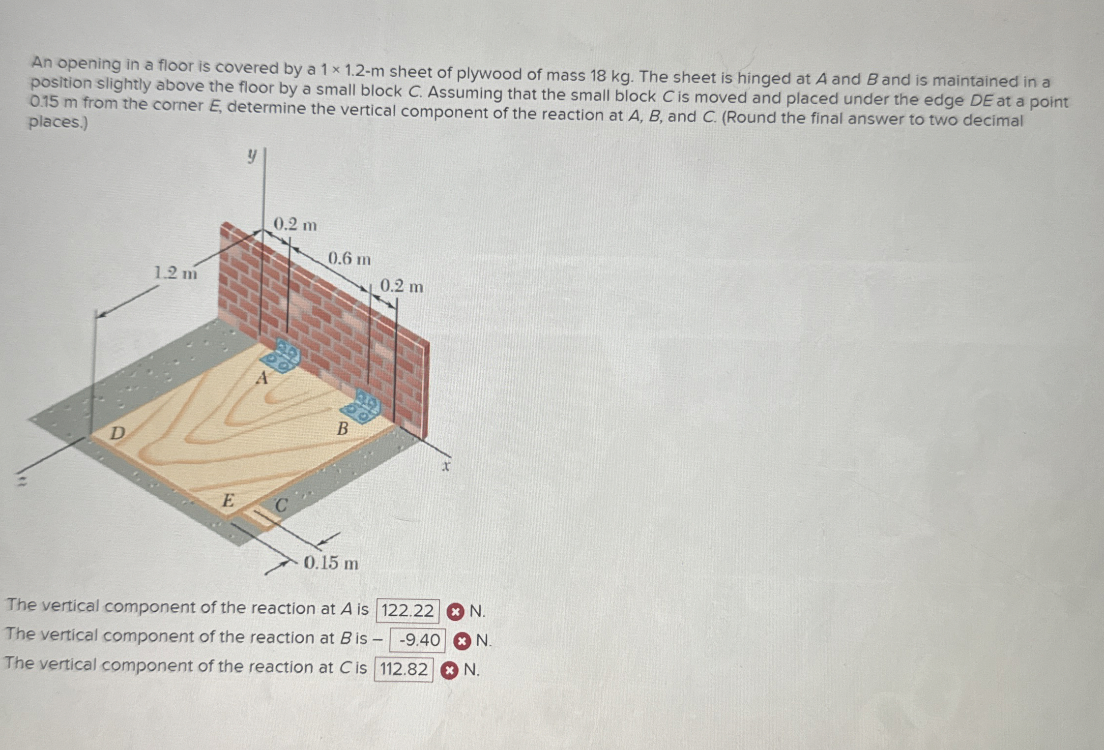 An opening in a floor is covered by a 1 1 . 2 - m