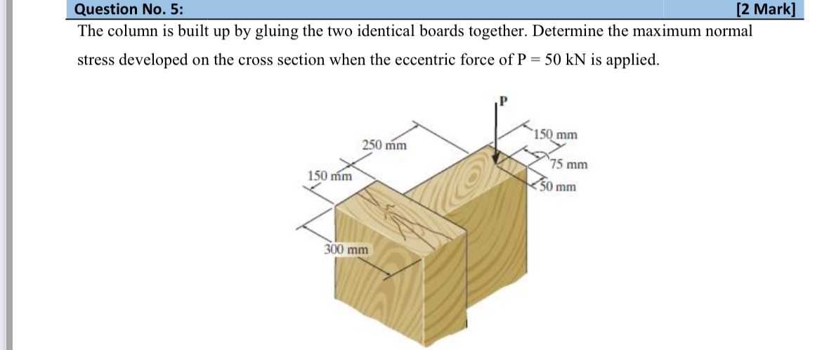 Question No . 5 : [ 2 Mark ] The column is built