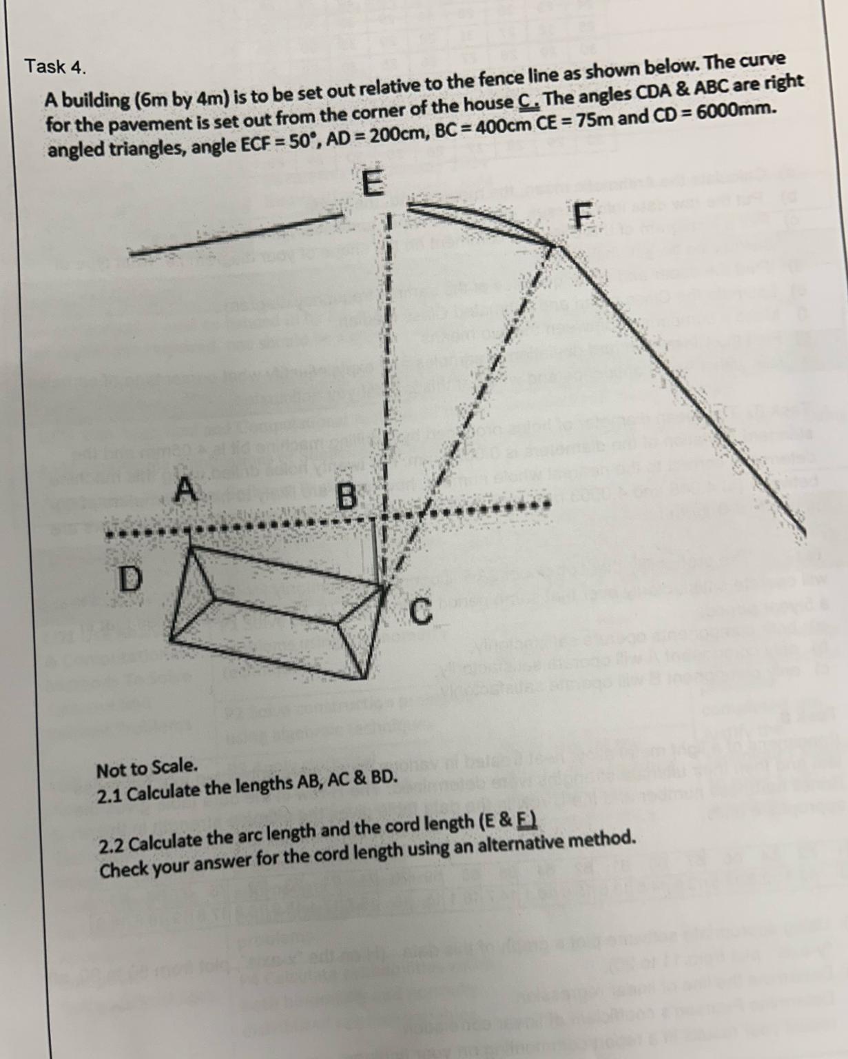 Task 4 . A building by 4 m is to be set out
