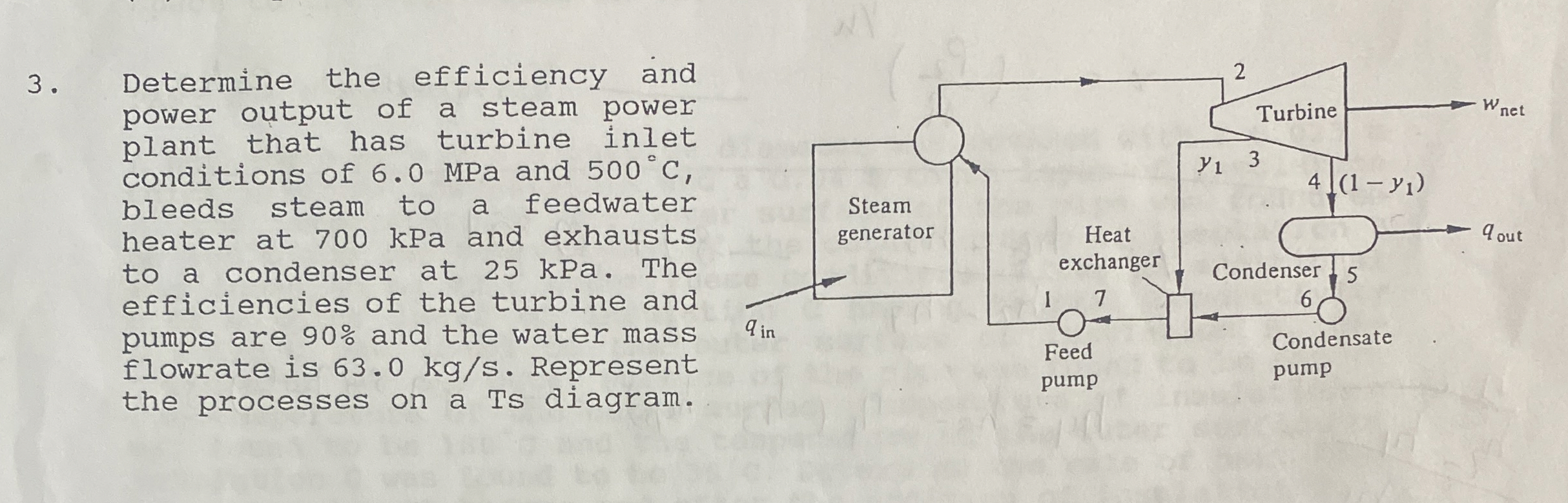Determine the efficiency and power output of a