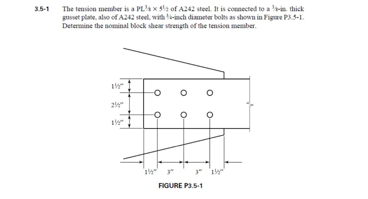 3 . 5 - 1 The tension member is a P L 3 8 5 1 2