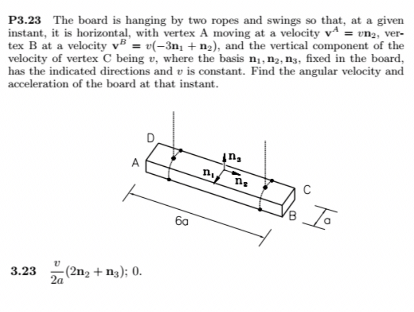P 3 . 2 3 The board is hanging by two ropes and