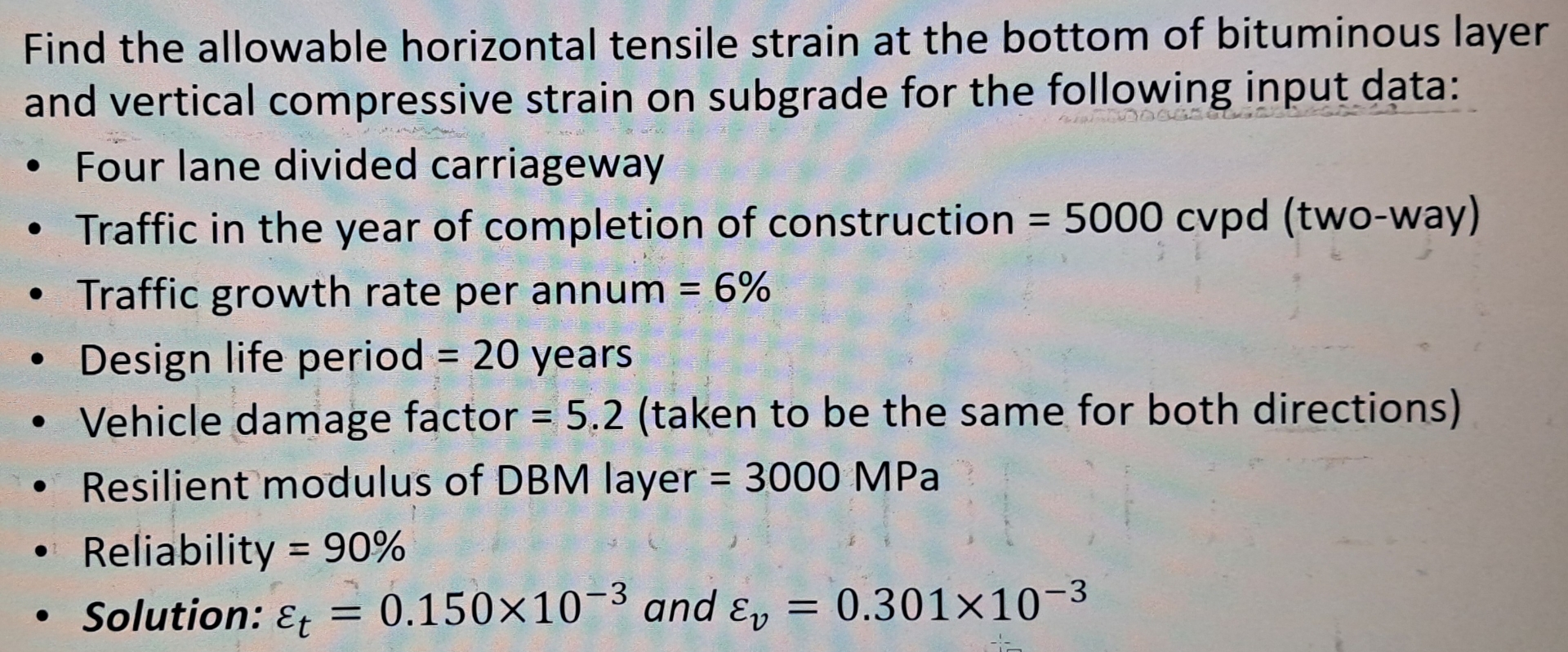 Find the allowable horizontal tensile strain at