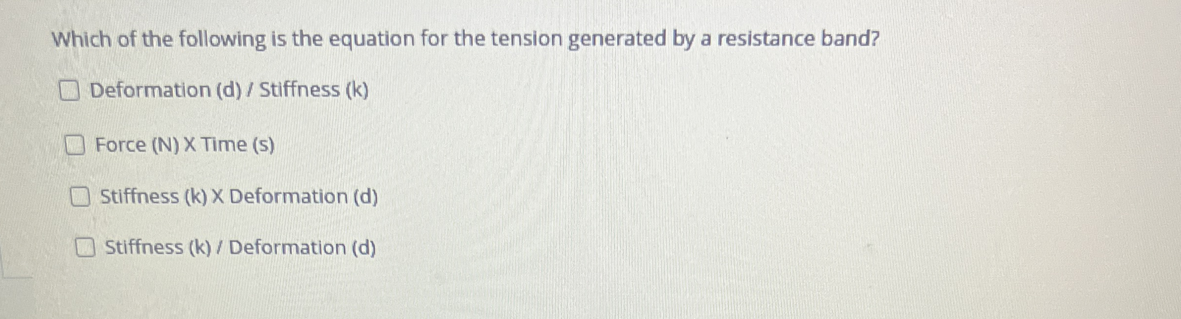 Which of the following is the equation for the