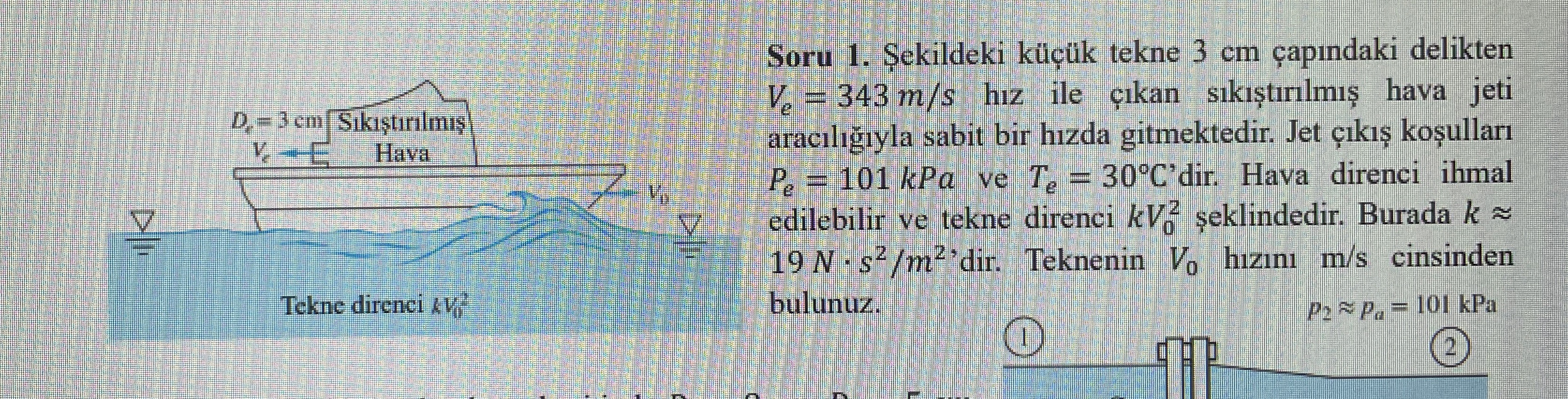 Tekne direnci k v 0 2 Soru 1 . ekildeki k k tekne