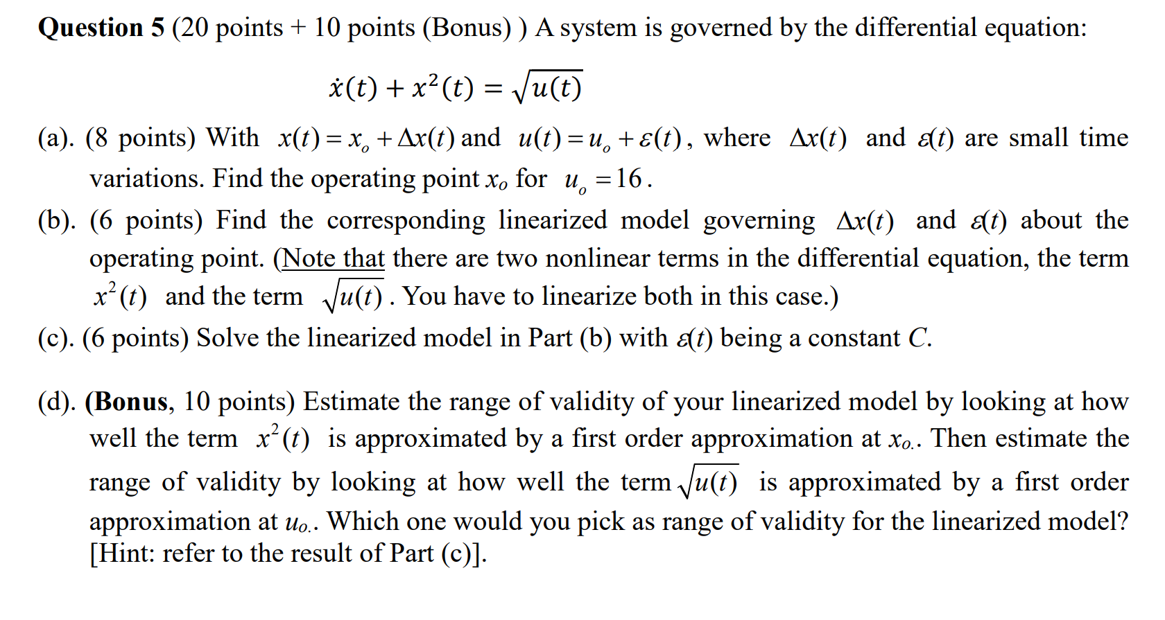 Question 5 ( 2 0 points + 1 0 points ( Bonus ) )