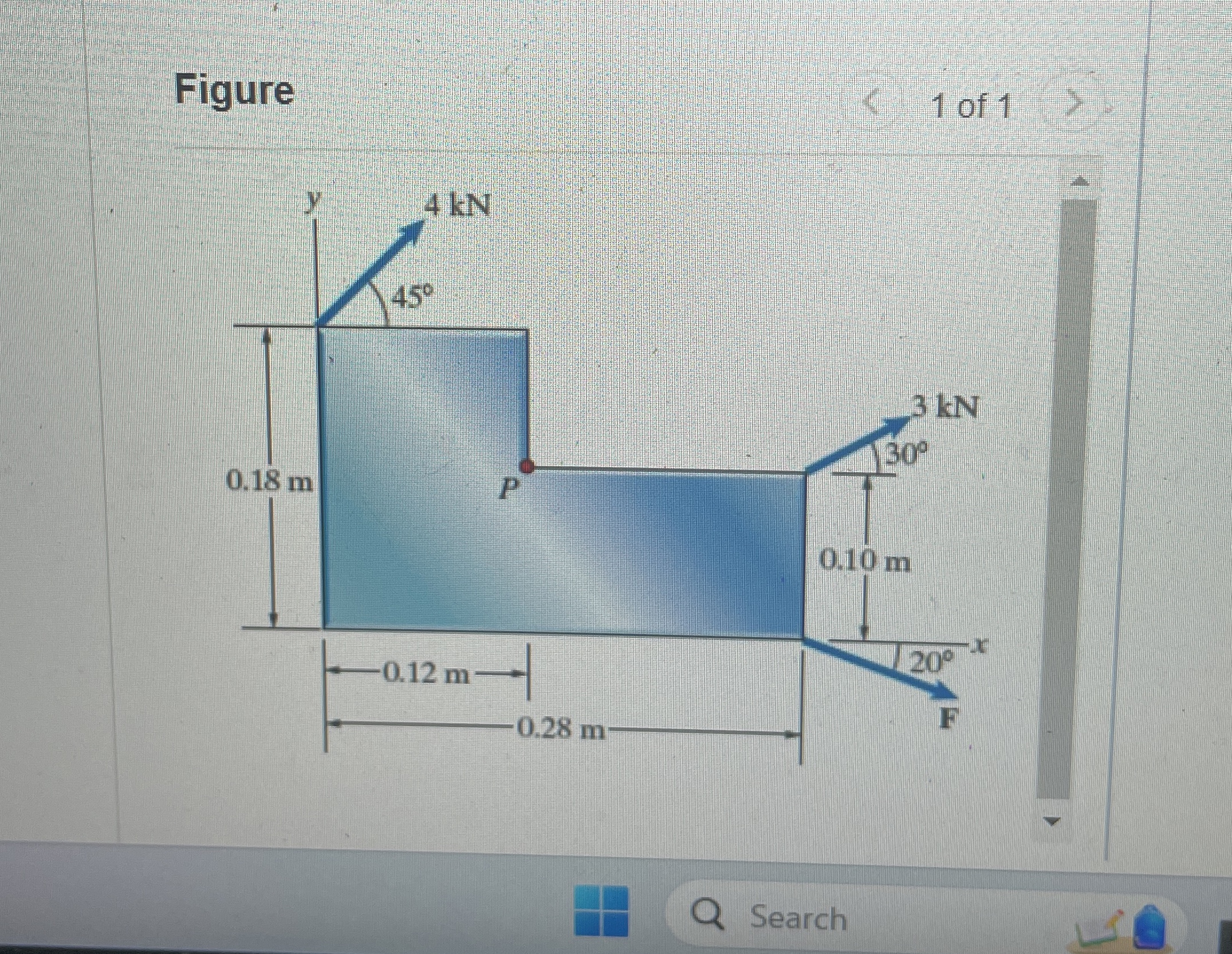 Three forces act on the plate as shown in (