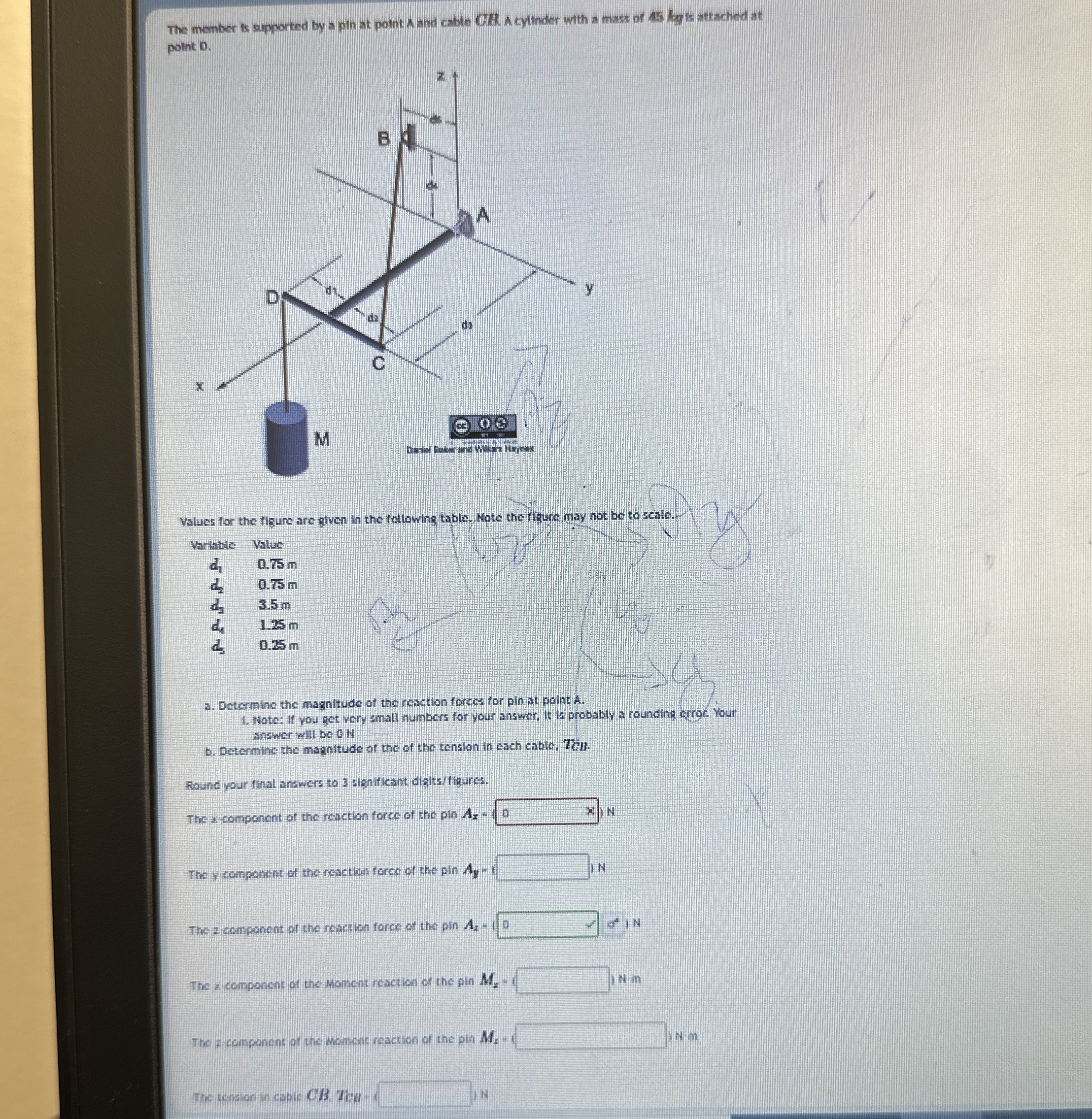 point 0 . Walues for the figure are given in the